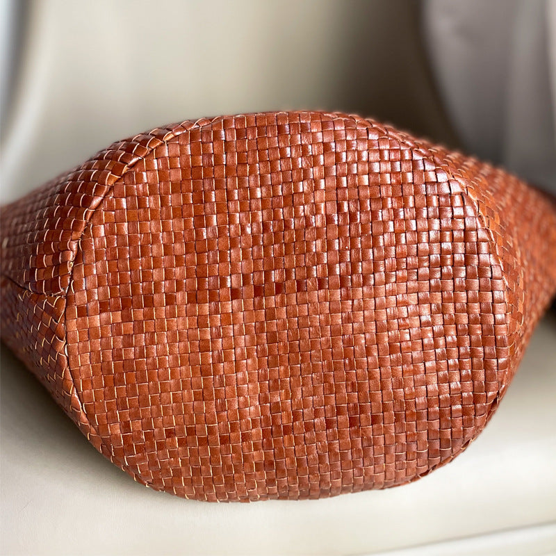 First Layer Cowhide Pure Hand Woven Bag