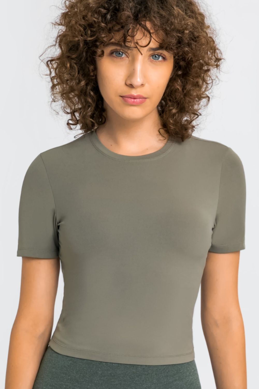 Yoga-T-Shirt mit Rundhalsausschnitt und kurzen Ärmeln