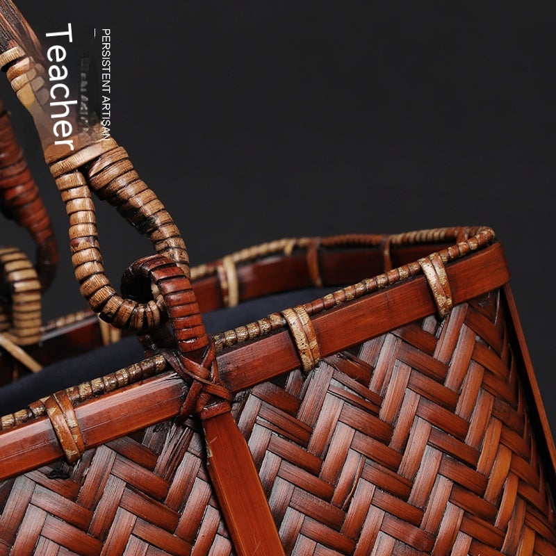 Bolso tejido de bambú japonés vintage