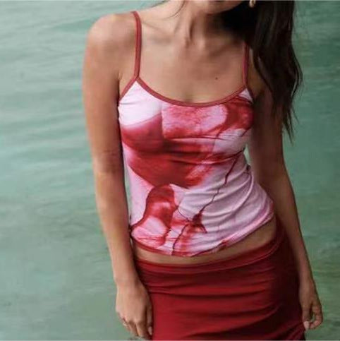 Women's Fashionable Printed Contrast Color Camisole